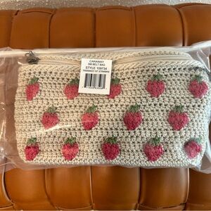 The Sak Caraway Small Strawberries Beige Crochet Belt Bag